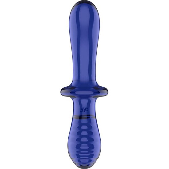 Satisfyer Stiulator Double Crystal Hot and Cold Blue