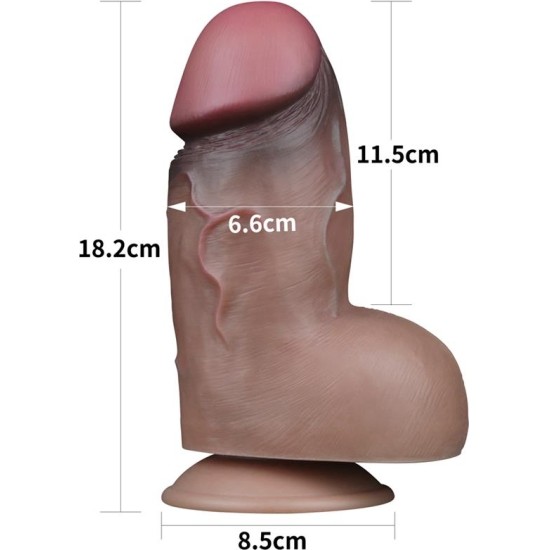 Lovetoy Dual Layered Platinum Silicone Dildo 7