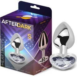 Afterdark Heart Shaped Butt Plug White Size S
