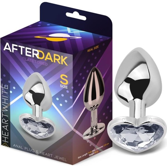 Afterdark Heart Shaped Butt Plug White Size S