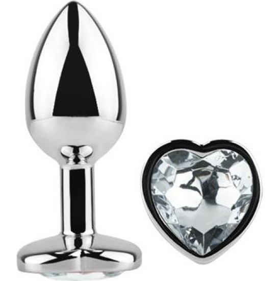 Afterdark Heart Shaped Butt Plug White Size S