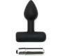 Latex Play Butt Plug with Vibrating Bullet Black