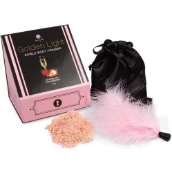Secret Play 100% Edible Powder Kit and Feather Tickler Sparkling Strawberry