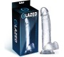 Glazed Realistic Dildo with Testicles Crystal Material 15,5 cm