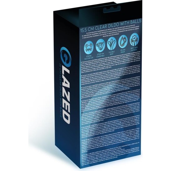 Glazed Realistic Dildo with Testicles Crystal Material 15,5 cm