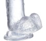 Glazed Realistic Dildo with Testicles Crystal Material 15,5 cm