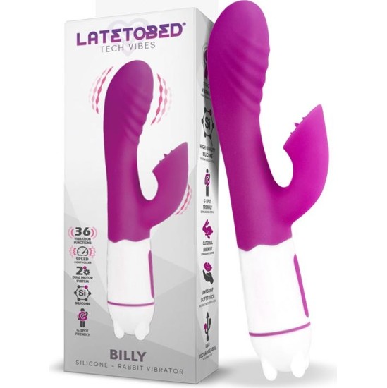 Latetobed Billy USB Vibrator 36 Functions Silicone Purple