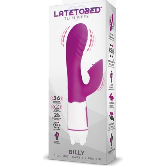 Latetobed Billy USB Vibrator 36 Functions Silicone Purple