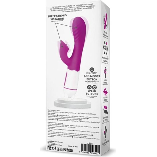 Latetobed Billy USB Vibrator 36 Functions Silicone Purple