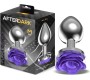 Afterdark Metal Anal Plug with Purple Rose Base - Size M