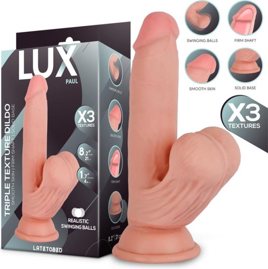 LUX Paul Triple Density Dildo with Swinging Balls 8.2