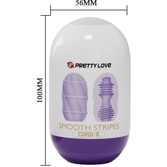 Prettylove Smooth Stripes Cupid-X Masturbator Egg
