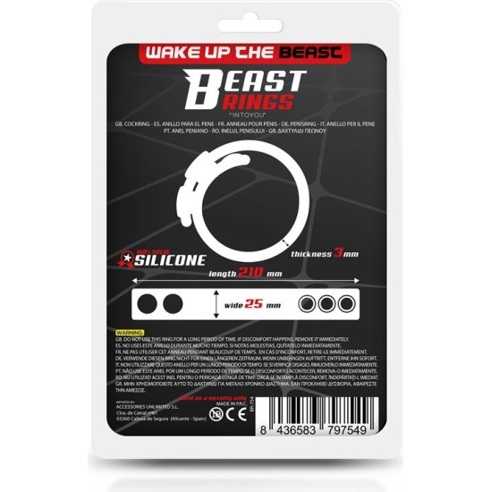 Beast Rings Solid Silicone Adjustable Strip Cock Ring 15-21 cm