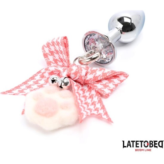 Latetobed Bdsm Line Anal Plug with Jewel and Pompon
