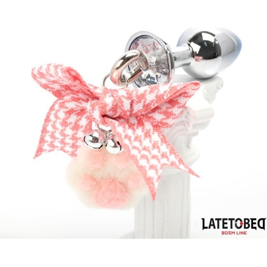 Latetobed Bdsm Line Anal Plug with Jewel and Pompon