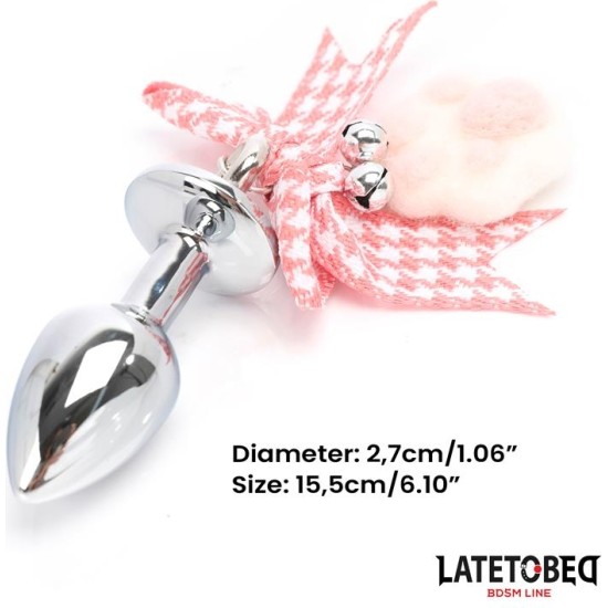 Latetobed Bdsm Line Anal Plug with Jewel and Pompon