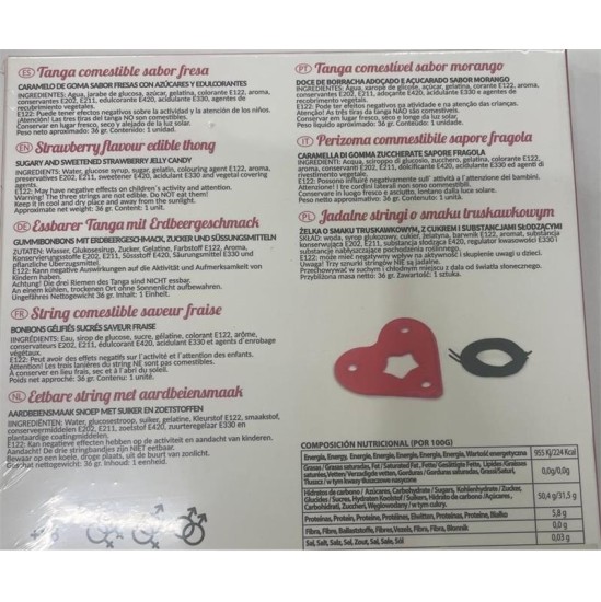 Secret Play Gummy Thong Strawberry Unisex