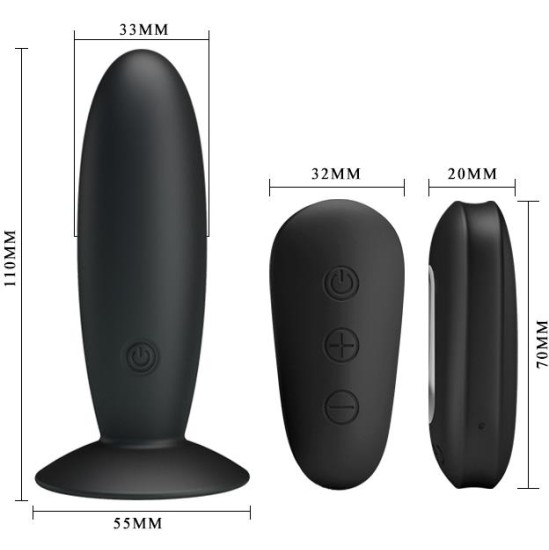 Mr Play Vibrating Butt Plug with Remote control USB