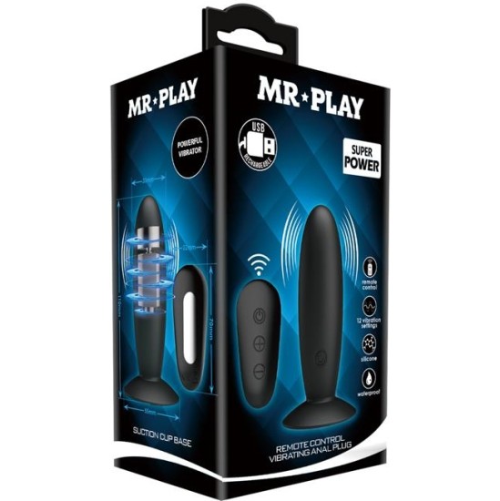 Mr Play Vibrating Butt Plug with Remote control USB