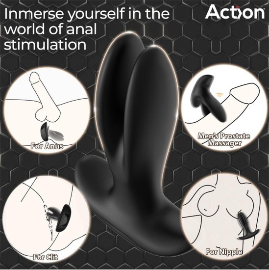Action Pinsy Expandable Butt Plug with Remote Control