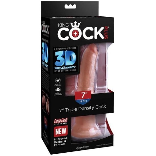 King Cock Triple Density Dildo 7 Caramel