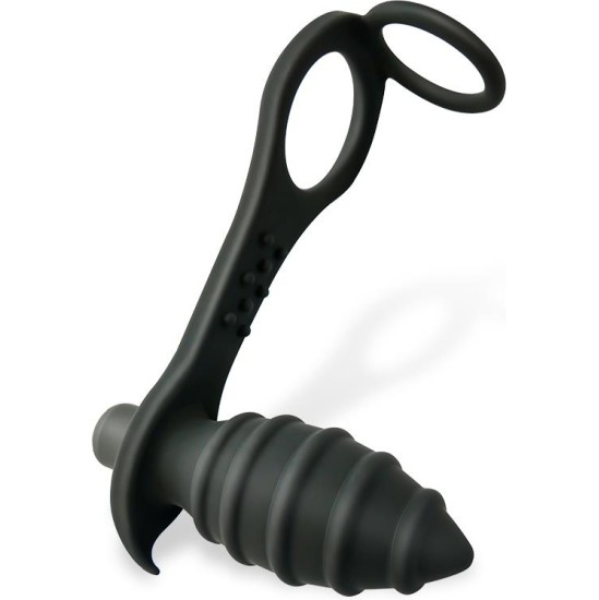 Afterdark Aksten Vibrating Anal Plug with Penis Ring
