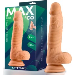 Max & Co Deek Realistic Dildo with Testivles 7.6 Flesh