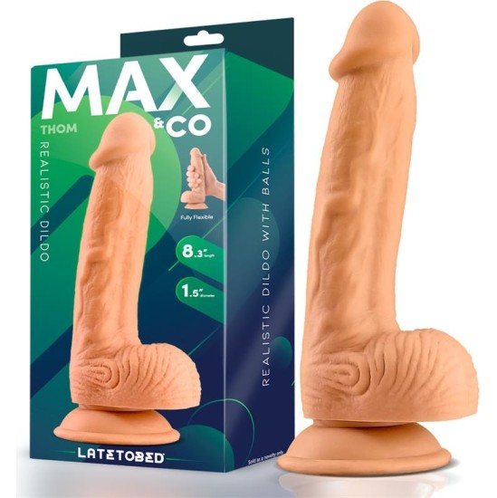 Max & Co Thom Realistic Dildo with Testicles Flesh 8.3