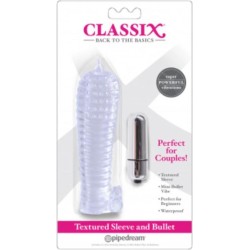 Classix Dua Textured Sleeve and Mini Bullet Clear
