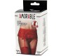 Amorable Garter Belt with Thong and Stockings Red
