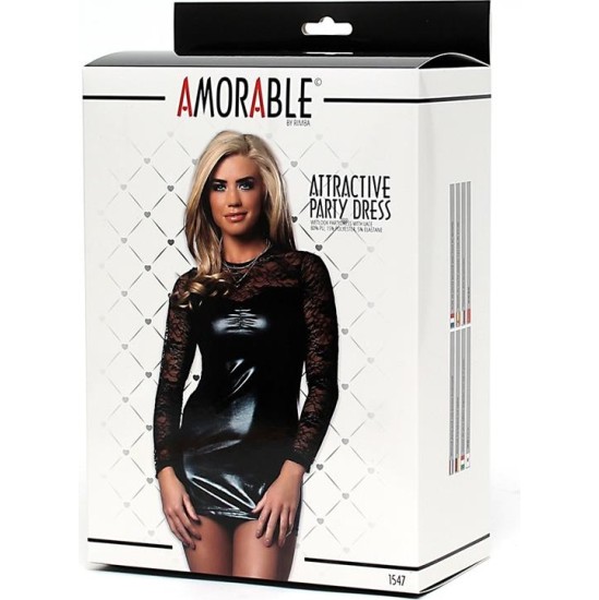 Amorable Party Dress Wetlook with Lace