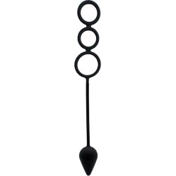Latex Play Anal Plug with Penis Rings Silicone
