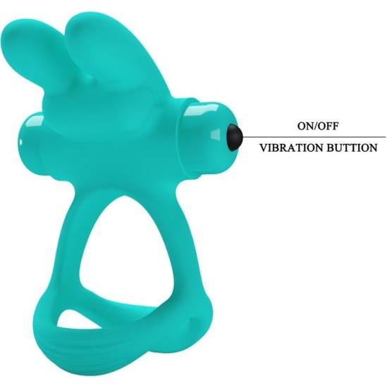 Prettylove Vibrating Penis Ring Passionate Dante Green