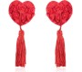 Latetobed Bdsm Line Rose Heart Nipple Covers Red