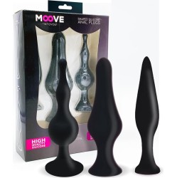 Moove Set of 3 Butt Plugs Black