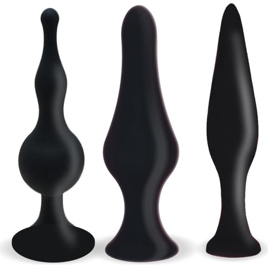 Moove Set of 3 Butt Plugs Black
