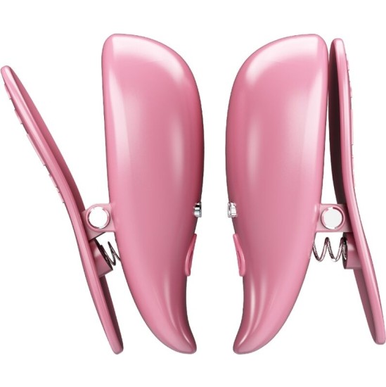 Pretty Love CAILEY NIPPLE CLAMPS 10 VIBRATIONS REMOTE CONTROL PINK
