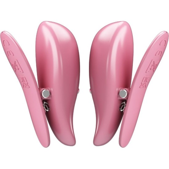 Pretty Love CAILEY NIPPLE CLAMPS 10 VIBRATIONS REMOTE CONTROL PINK