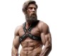Fetish Submissive Attitude MENS CROSSED CHEST ECO-LEATHER HARNESS WITH RIVETS
