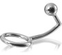 Metal Hard COCK RING RING WITH ANAL INTRUDER HOOK 45MM
