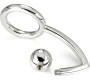 Metal Hard COCK RING RING WITH ANAL INTRUDER HOOK 45MM