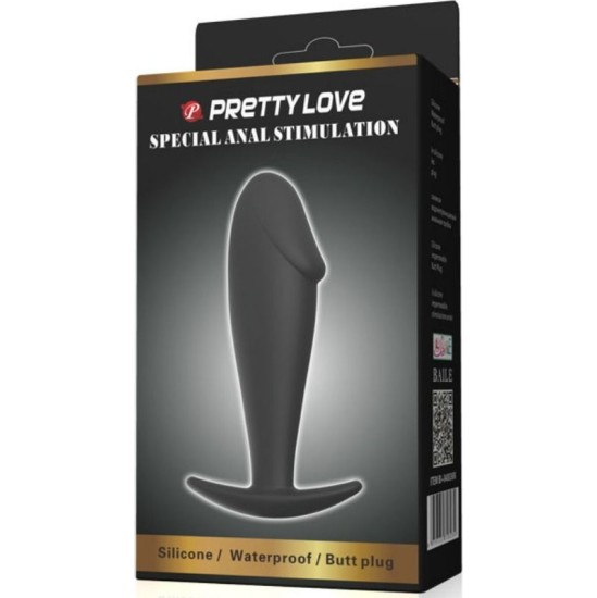 Pretty Love Bottom PRETTY LOVE - ANAL PLUG SILICONE PENIS FORM BLACK