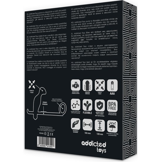 Addicted Toys ANAL PLUG WITH BLACK SILICONE RING 12 CM