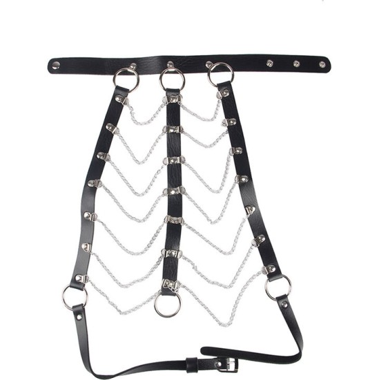 Subblime Fetish SUBBLIME - CHEST HARNESS LEATHER CHAINS BLACK ONE SIZE