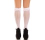 Leg Avenue Hosiery LEG AVENUE - KNEE-HIGH SOCKS WITH RUFFLES WHITE