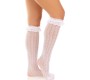 Leg Avenue Hosiery LEG AVENUE - KNEE-HIGH SOCKS WITH RUFFLES WHITE