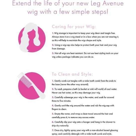 Leg Avenue Accessories LEG AVENUE - LONG STRAIGHT BANG WIG PINK