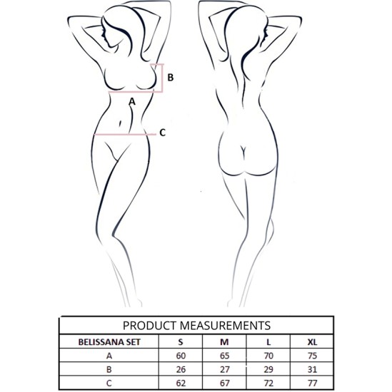 Passion Woman Sets PASSION - BELISSANA BRA + THONG SET BLUE S/M