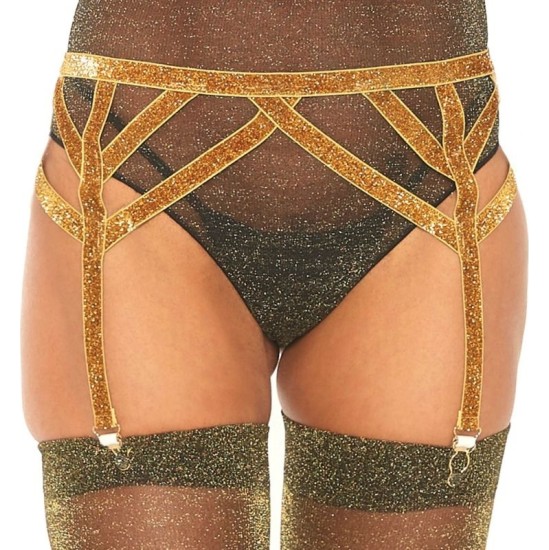 Leg Avenue Accessories LEG AVENUE - LUREX ELASTIC GARTER BELT ONE SIZE
