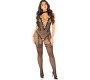 Leg Avenue Bodystockings LEG AVENUE - MESH BODYSTOCKING CROTCHLESS BLACK ONE SIZE